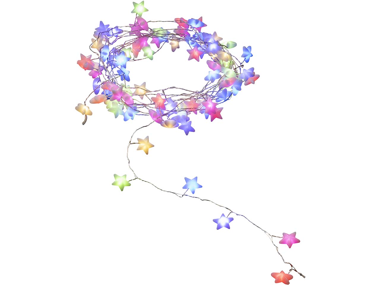 Konstsmide LED-Lichterkette Sterne, 90 Dioden bunt