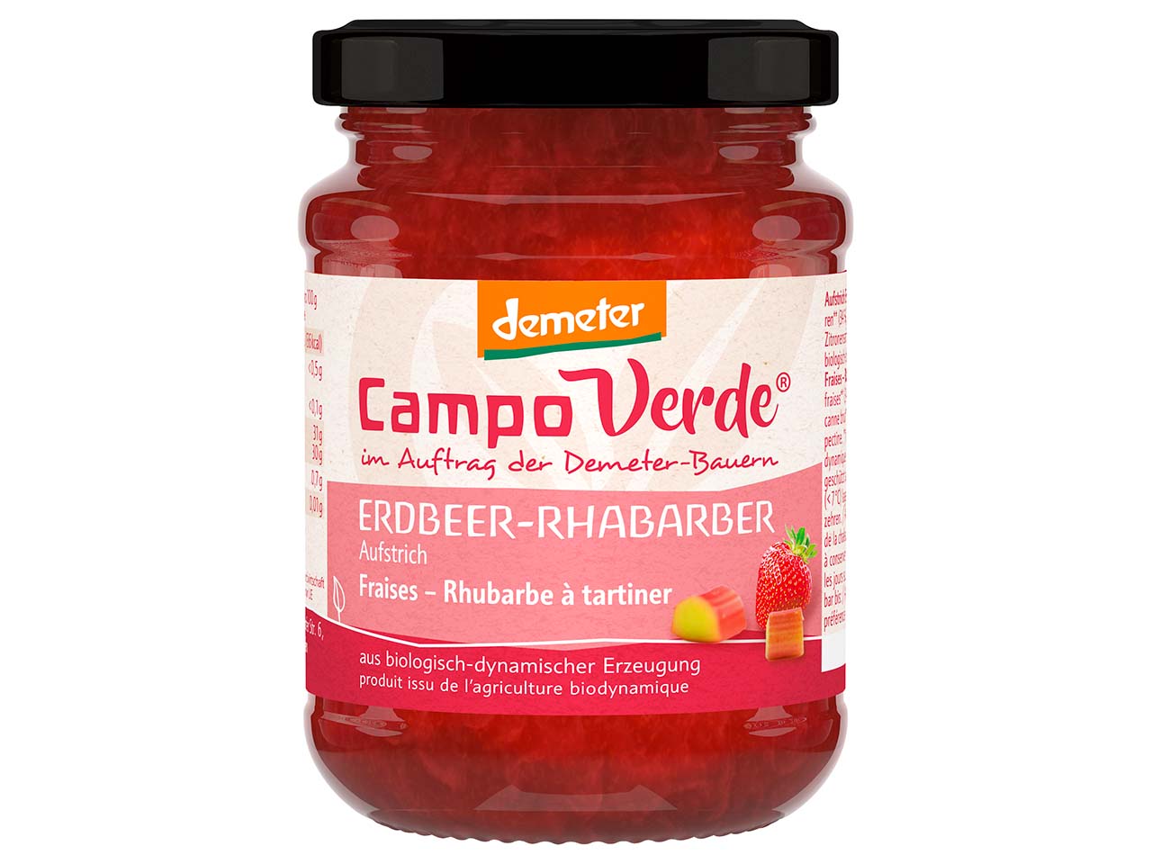 Campo Verde Bio-Fruchtaufstrich Erdbeer-Rhabarber, 200 g