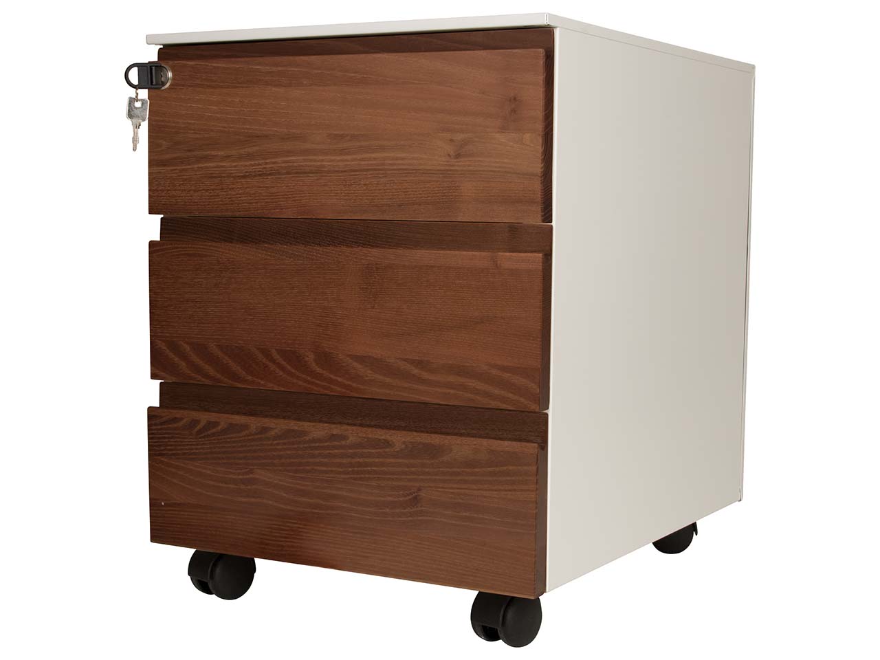 Rollcontainer "Pureness" 3 SL, soft close, Robinie geölt, B 42 x T 53,3 x H 55 cm, we