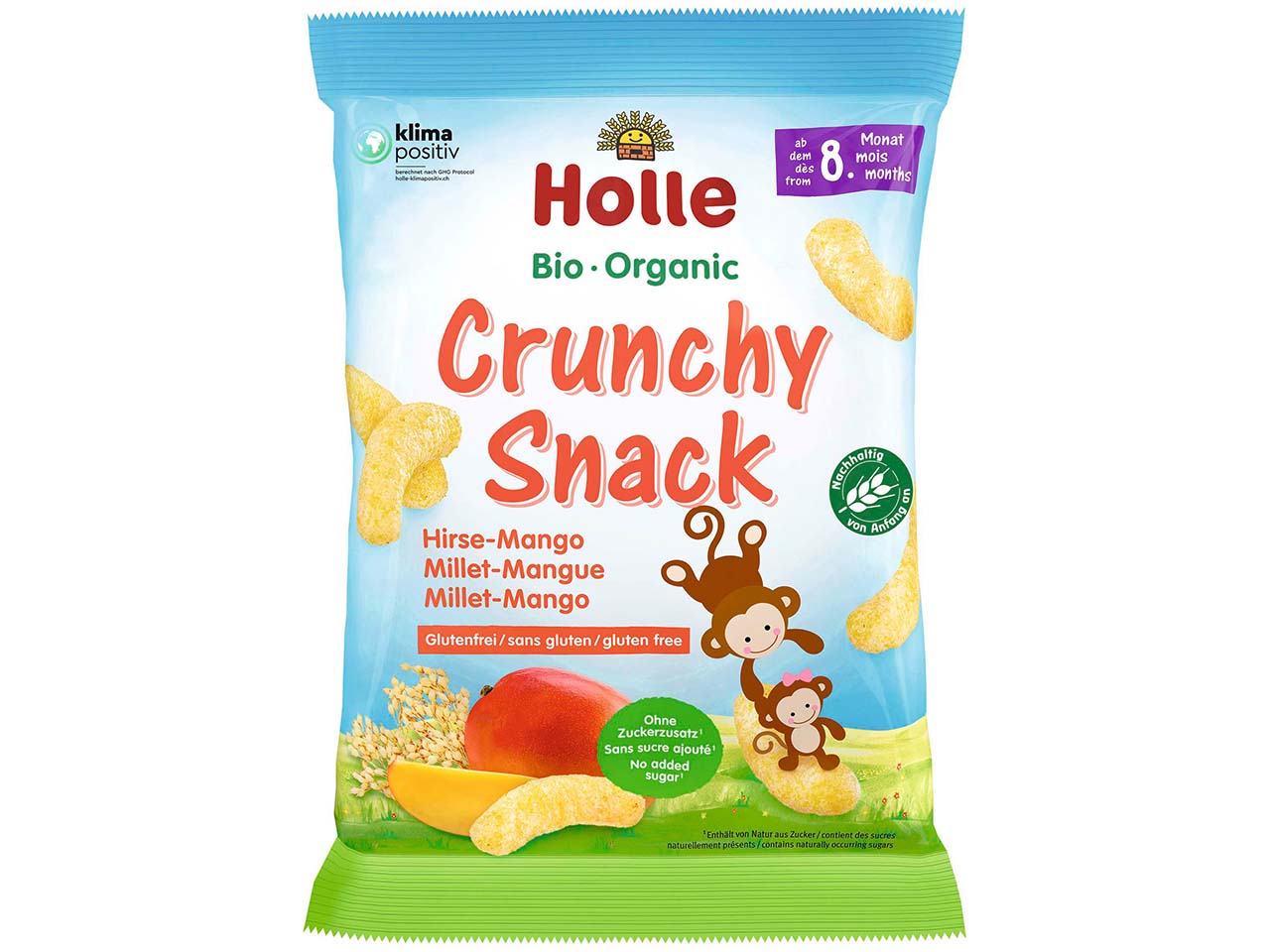 Holle Bio-Kindersnack "Crunchy Snack" Hirse-Mango, ab 8. Monat, 25 g