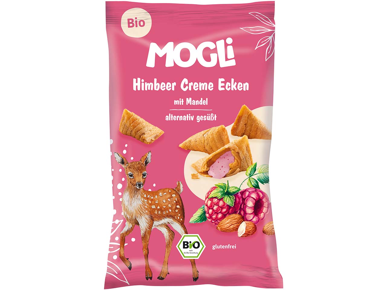 MOGLi Bio-Himbeercreme-Ecken mit Mandel, 30 g