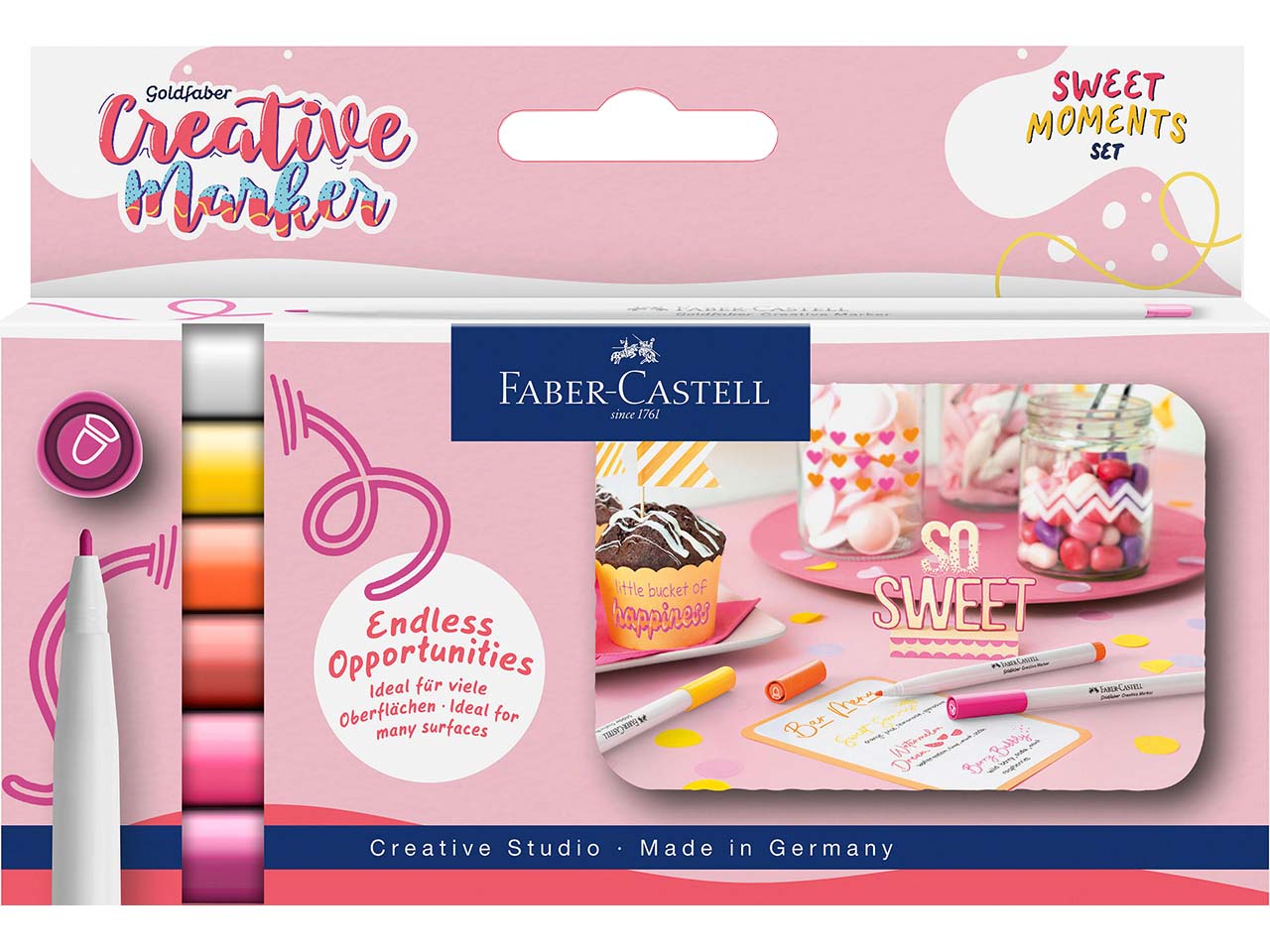 Faber-Castell 6er-Set Goldfaber Creativ-Marker "Sweet Moments" 1,5-Spitze