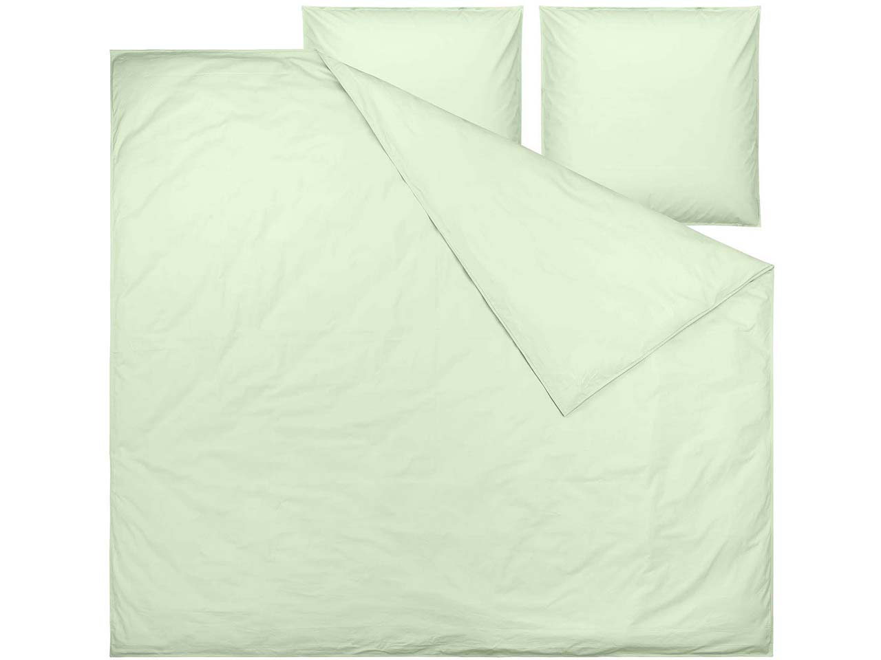 MELA Bio-Bettwäsche 'BHANU' aus Perkal, 3-tlg., 240 x 220/80 x 80 cm, matcha