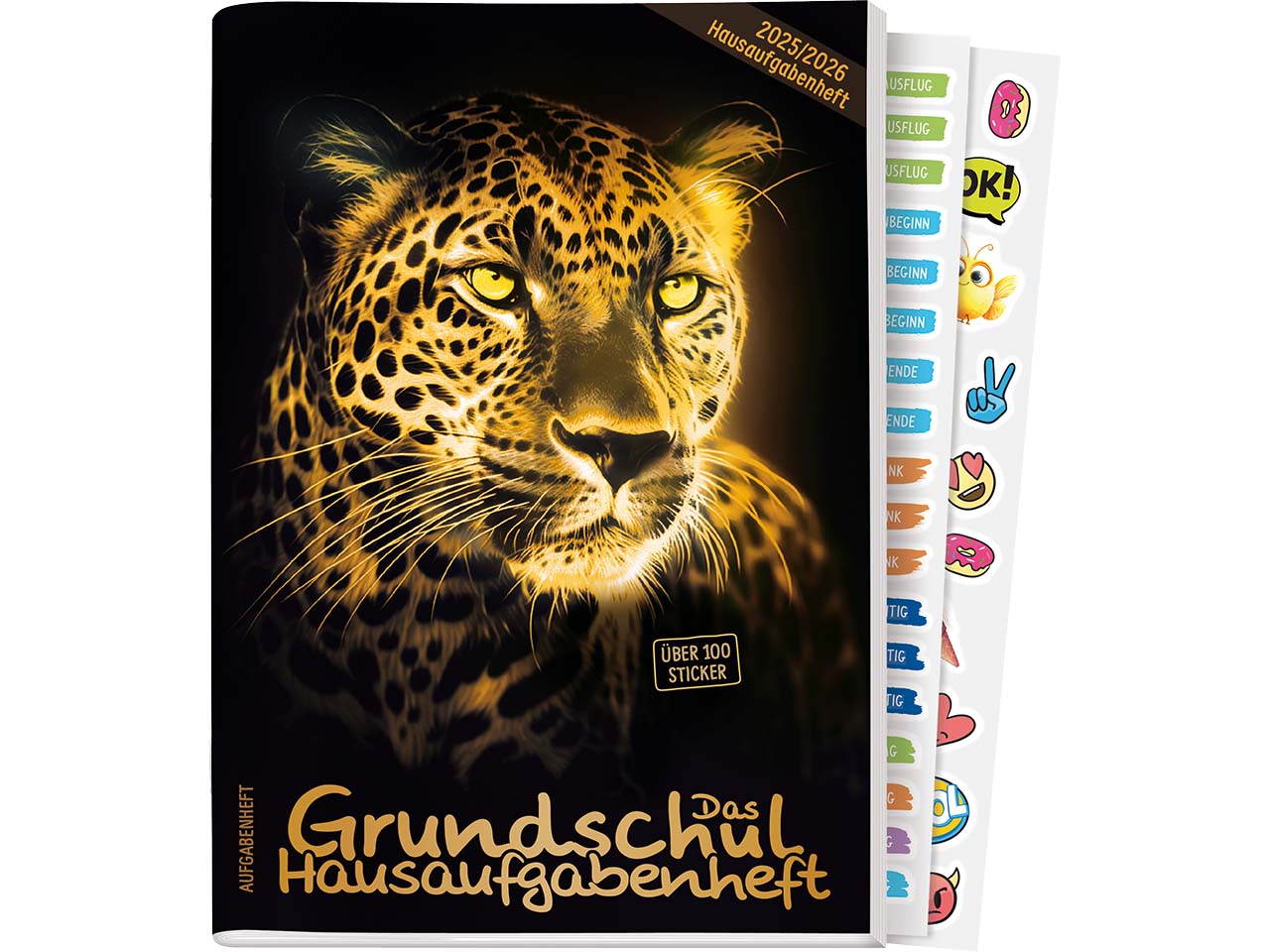 Häfft Grundschul-Hausaufgabenheft 2025/26 DIN A5, Leopard