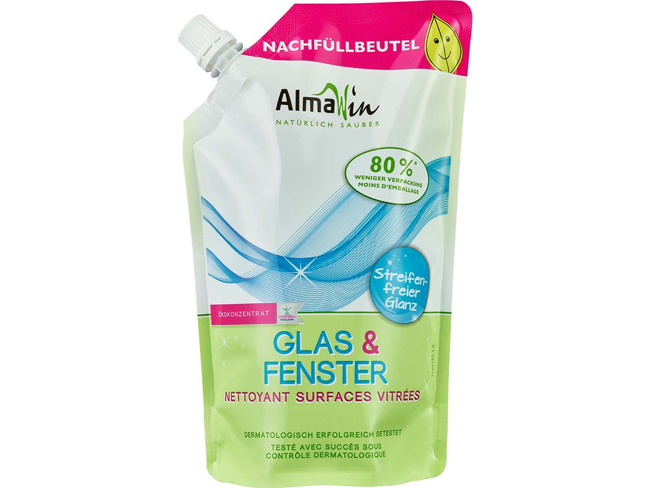 AlmaWin Nachfüllbeutel Glasreiniger "Glas & Fenster" 0,5 l