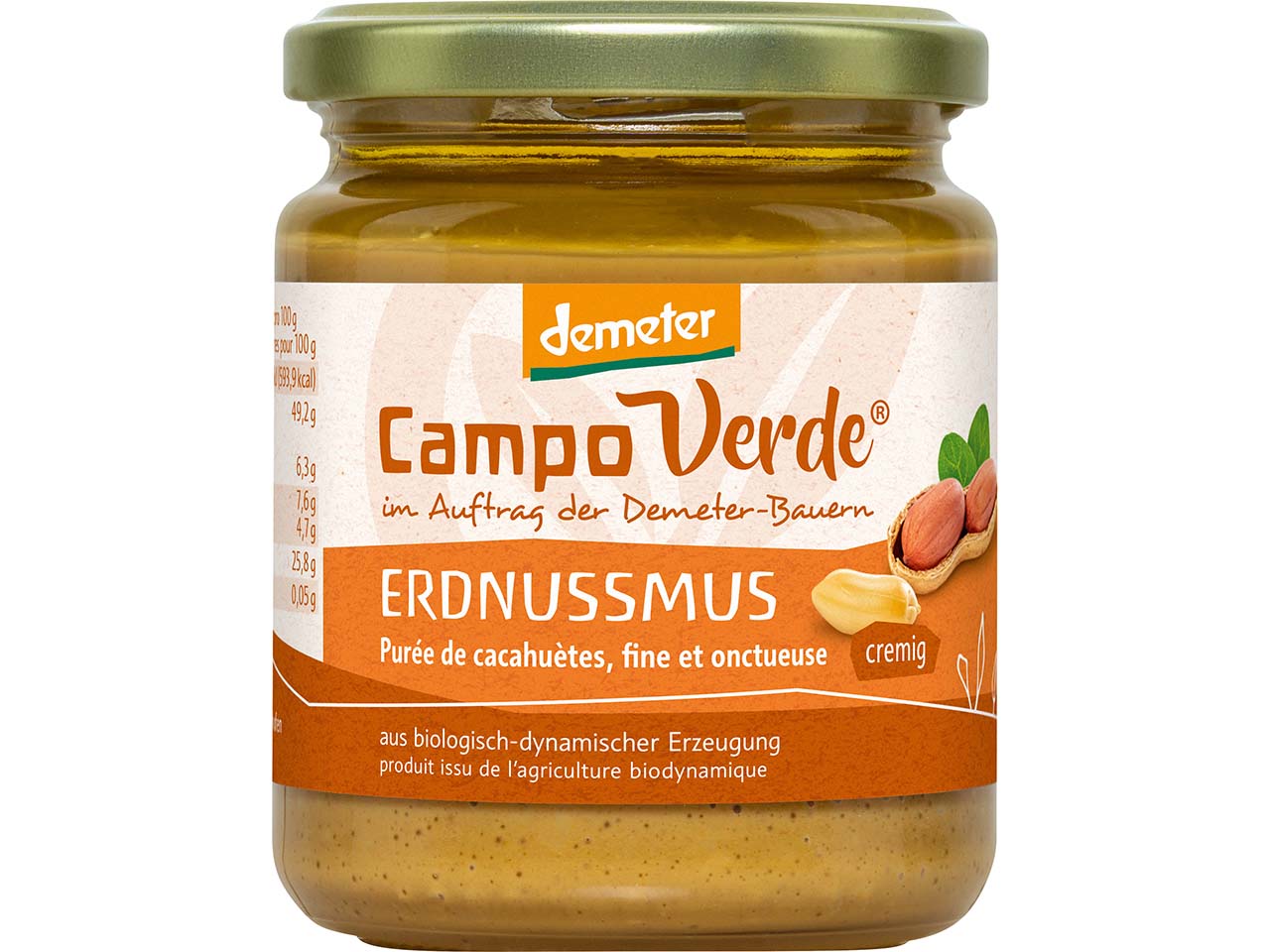 Campo Verde Bio Erdnussmus cremig, 250 g
