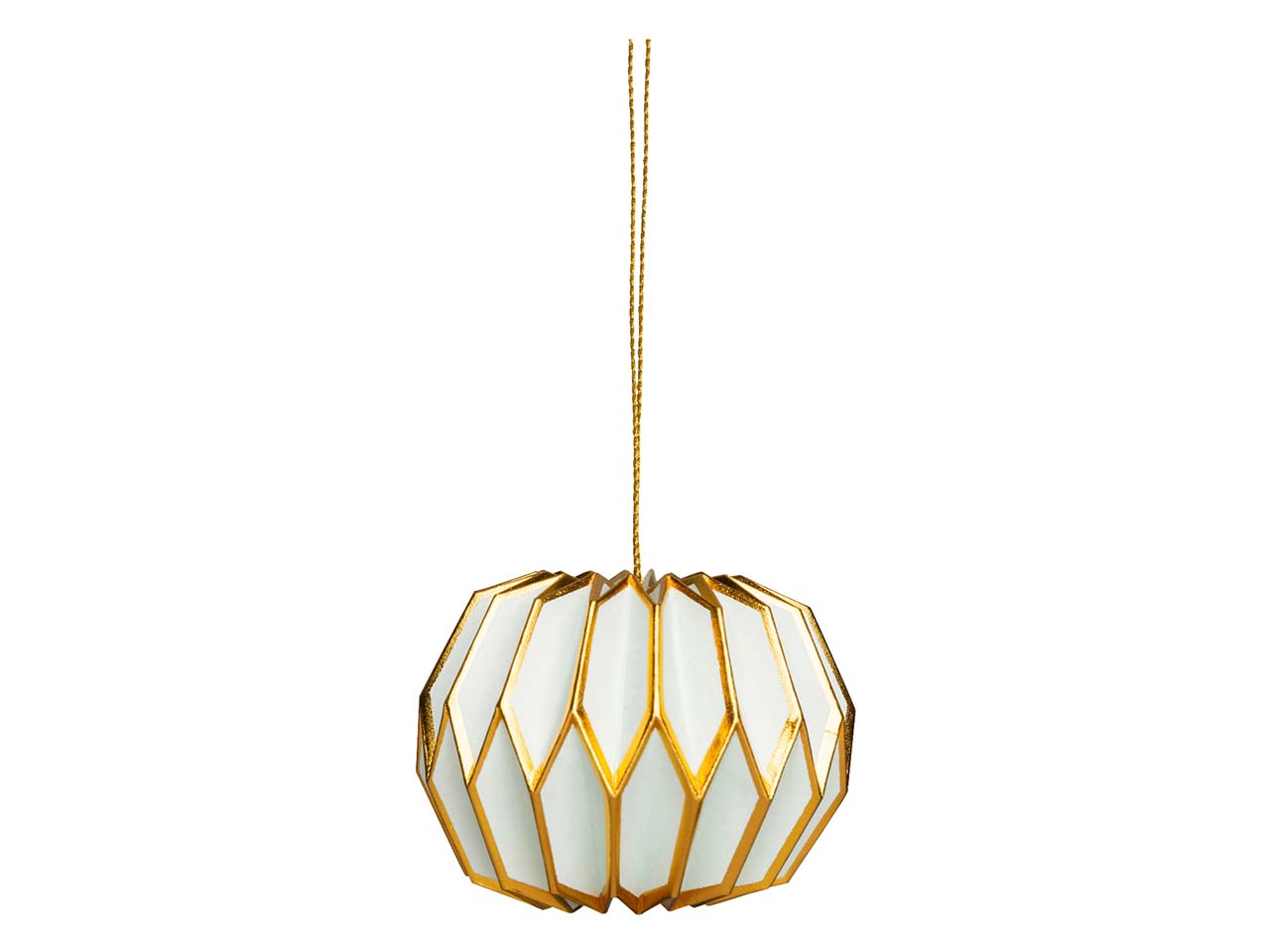 tranquillo Dekoanhänger aus handgeschöpften Papier "Hexagon" 8 cm, pastellgrün/gold