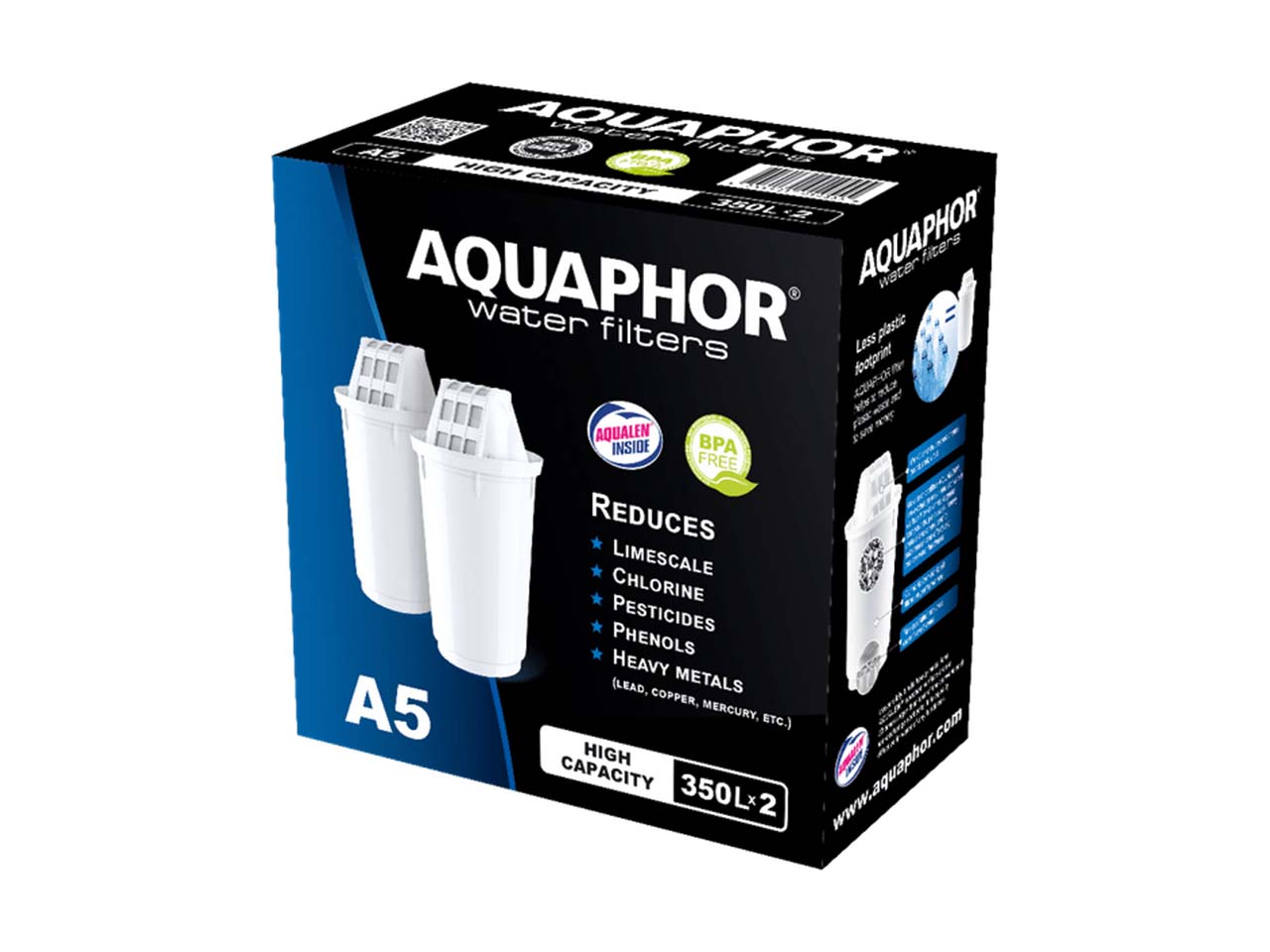 2er-Pack AQUAPHOR Ersatzkartusche "A5" für "Smile" Wasserfilterkanne