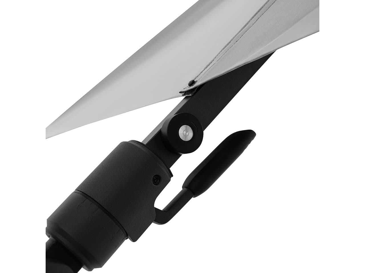 doppler Pendelschirm "myZone AX" mit LED Beleuchtung 300 x 220 cm, hellgrau