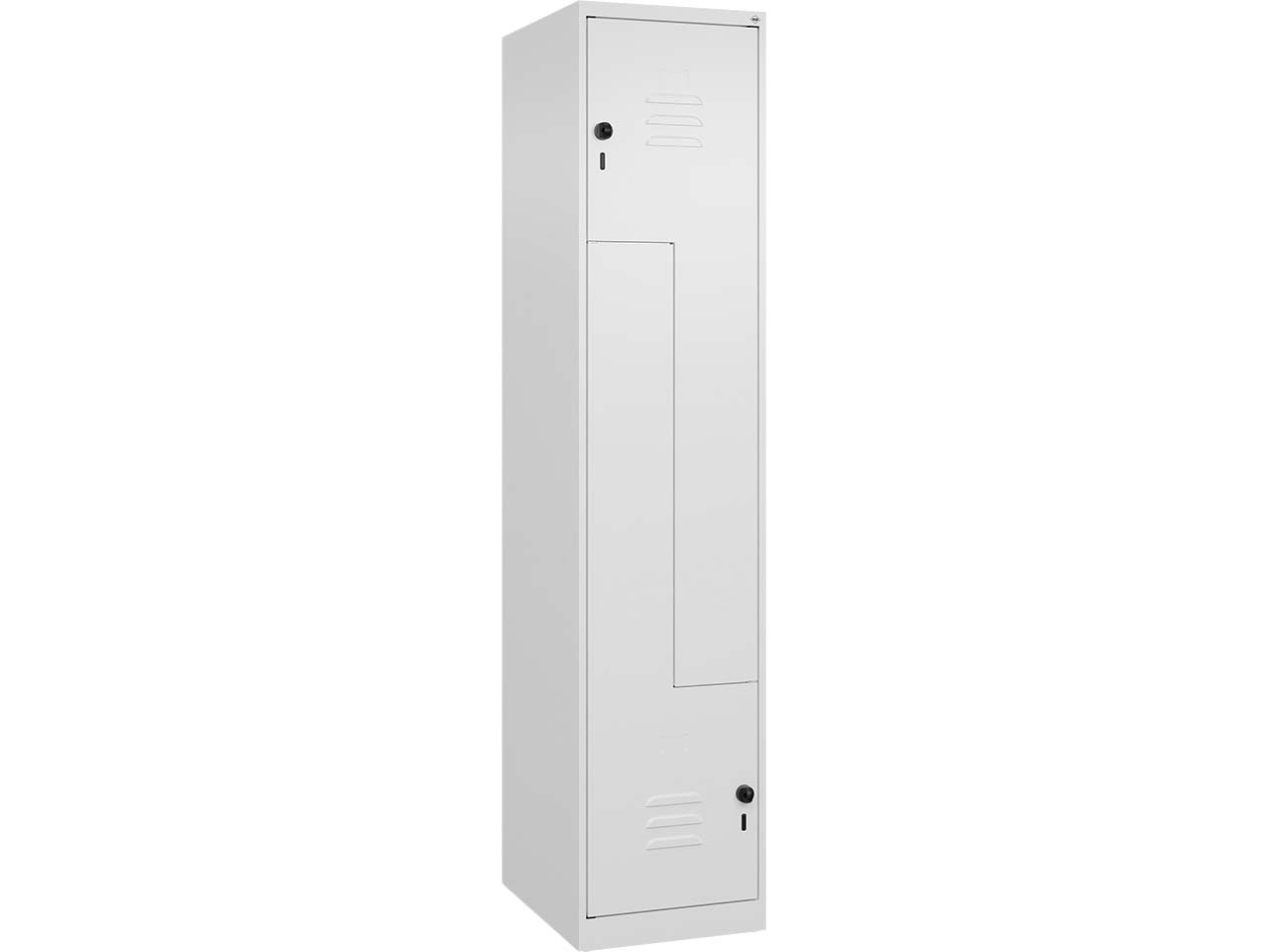 C+P Z-Spind Classic PLUS, 2 Fächer, 1850x400x500mm, Verkehrsweiß/Verkehrsweiß