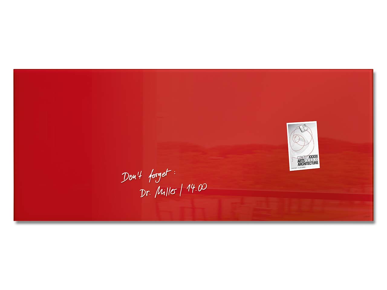 Sigel Glas-Magnettafel "artverum" 130 x 55 cm, rot