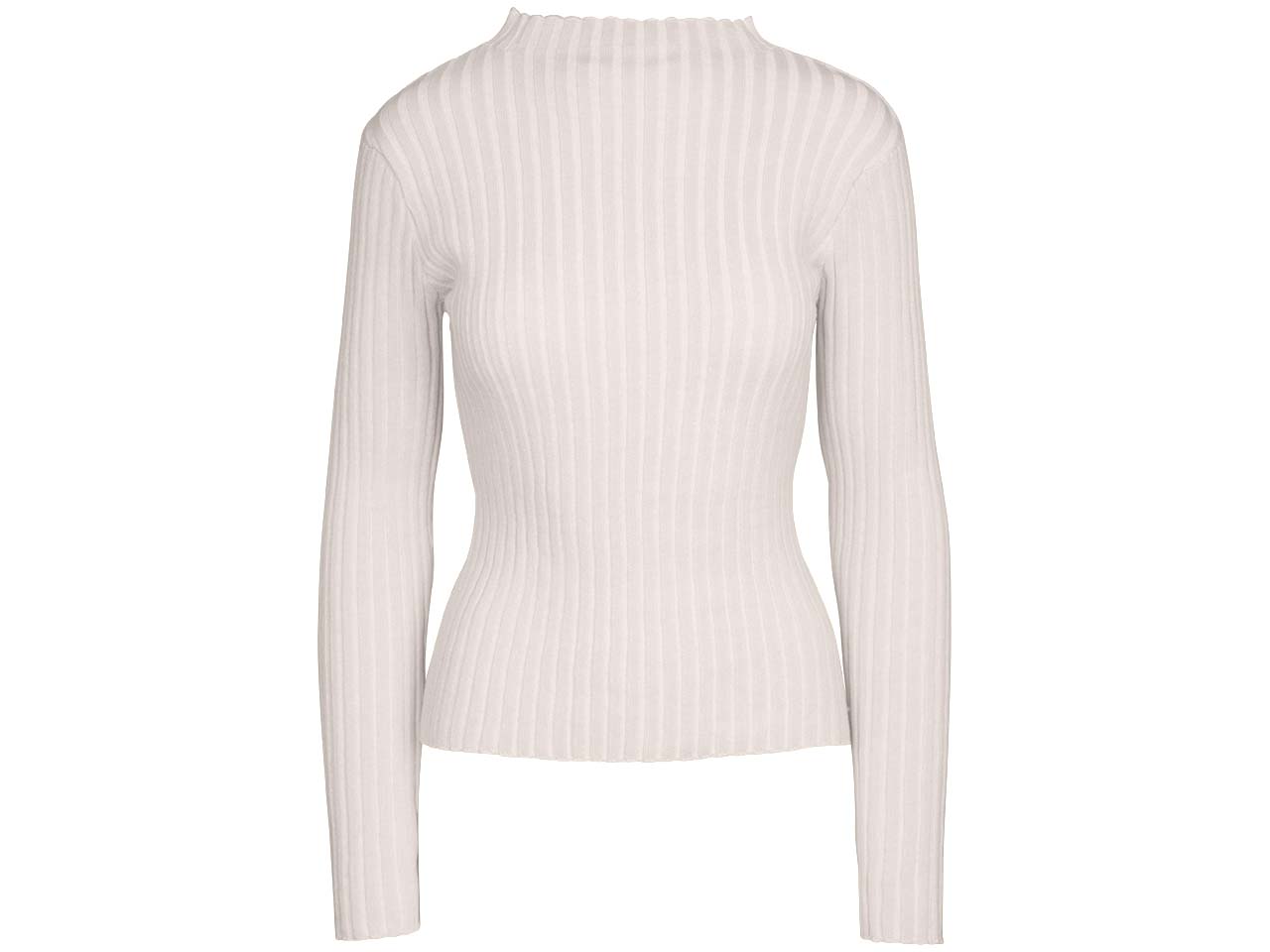MELA Bio-Damen-Strickpullover "NAMARI" mit kurzem Stehkragen, cream melange, Gr. S