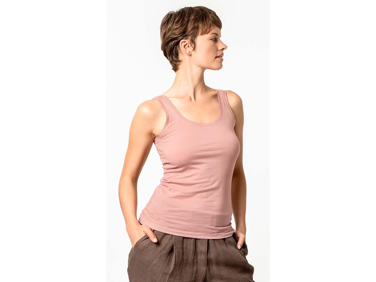 Living Crafts Bio-Damen-Tanktop 'APINI' mit Rundhalsausschnitt, dried rose, Gr. S