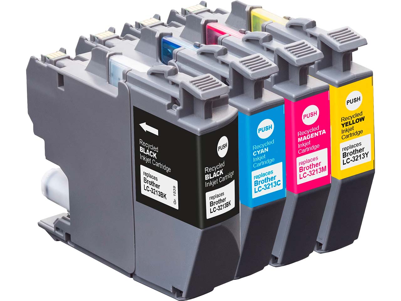 memo 4er Set Tintenpatronen ersetzt Brother LC-3213BK/C/M/Y schwarz, cyan, mageta, gelb