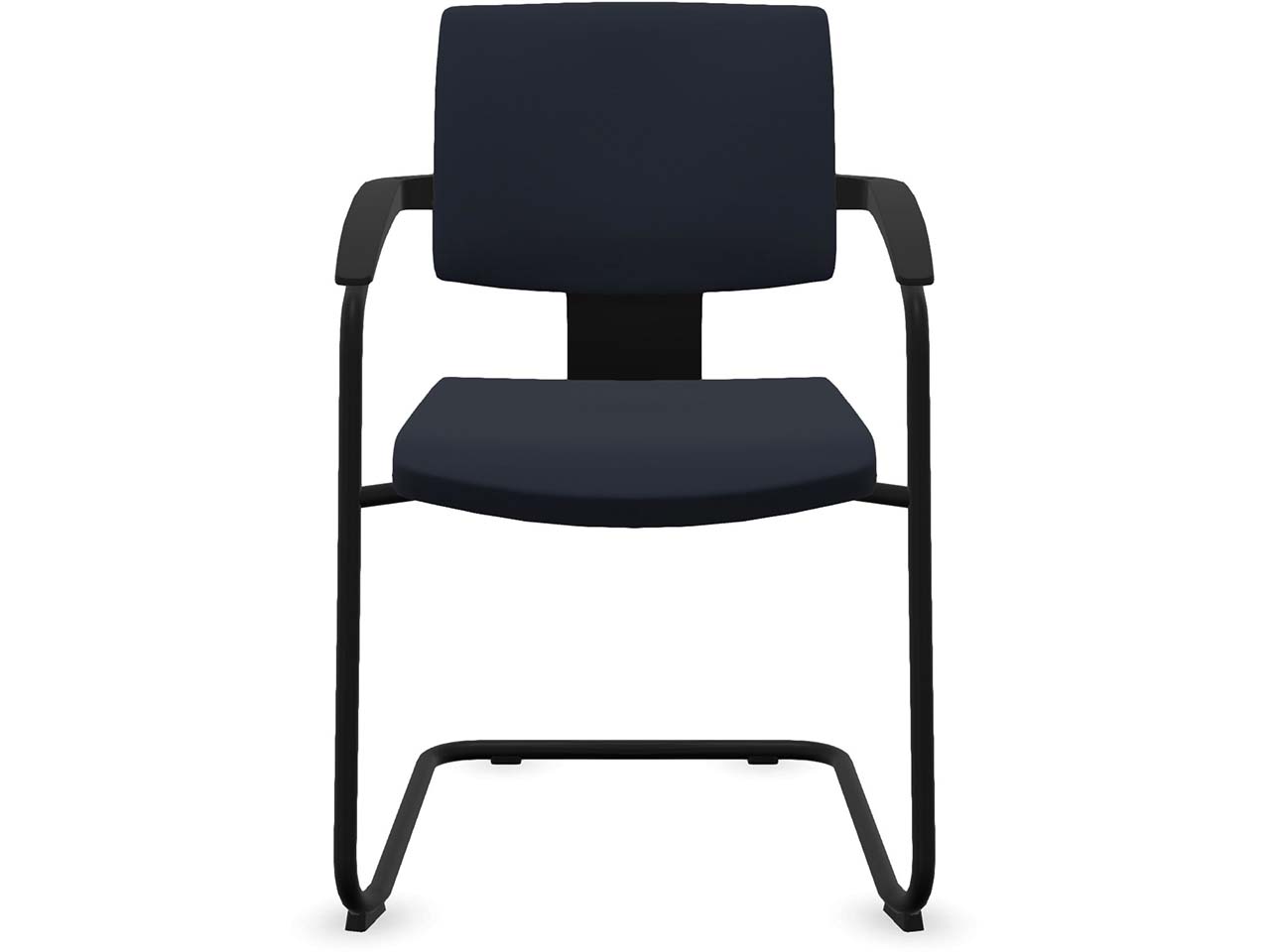 Profim Freischwinger "XENON" mit Armlehnen, stapelbar, schwarz, Stoff: blau