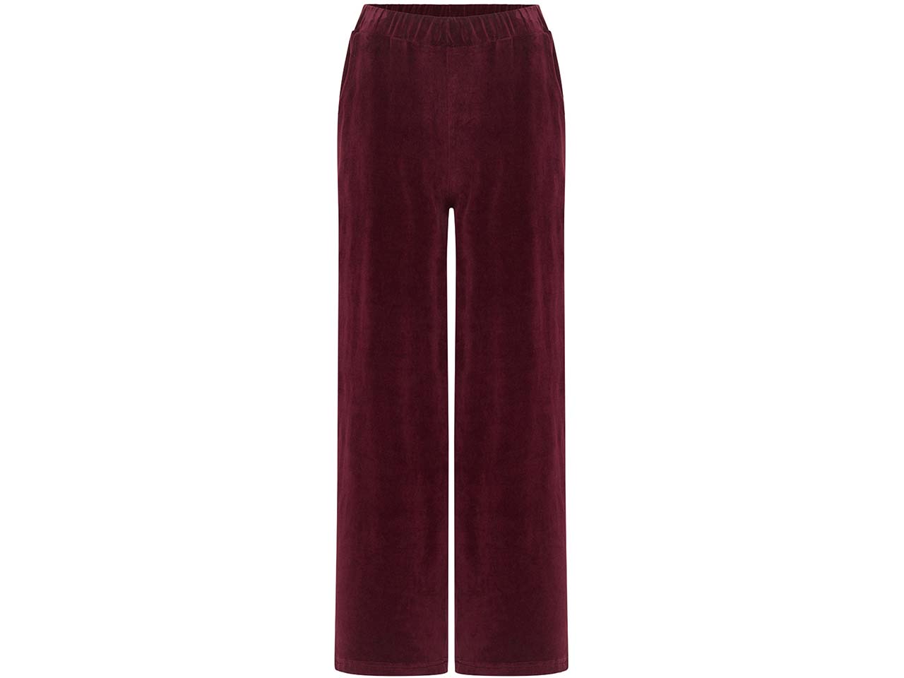 tranquillo Bio-Damen-Hose aus Nicky Velours, weit ausgestellt, wine, Gr. S