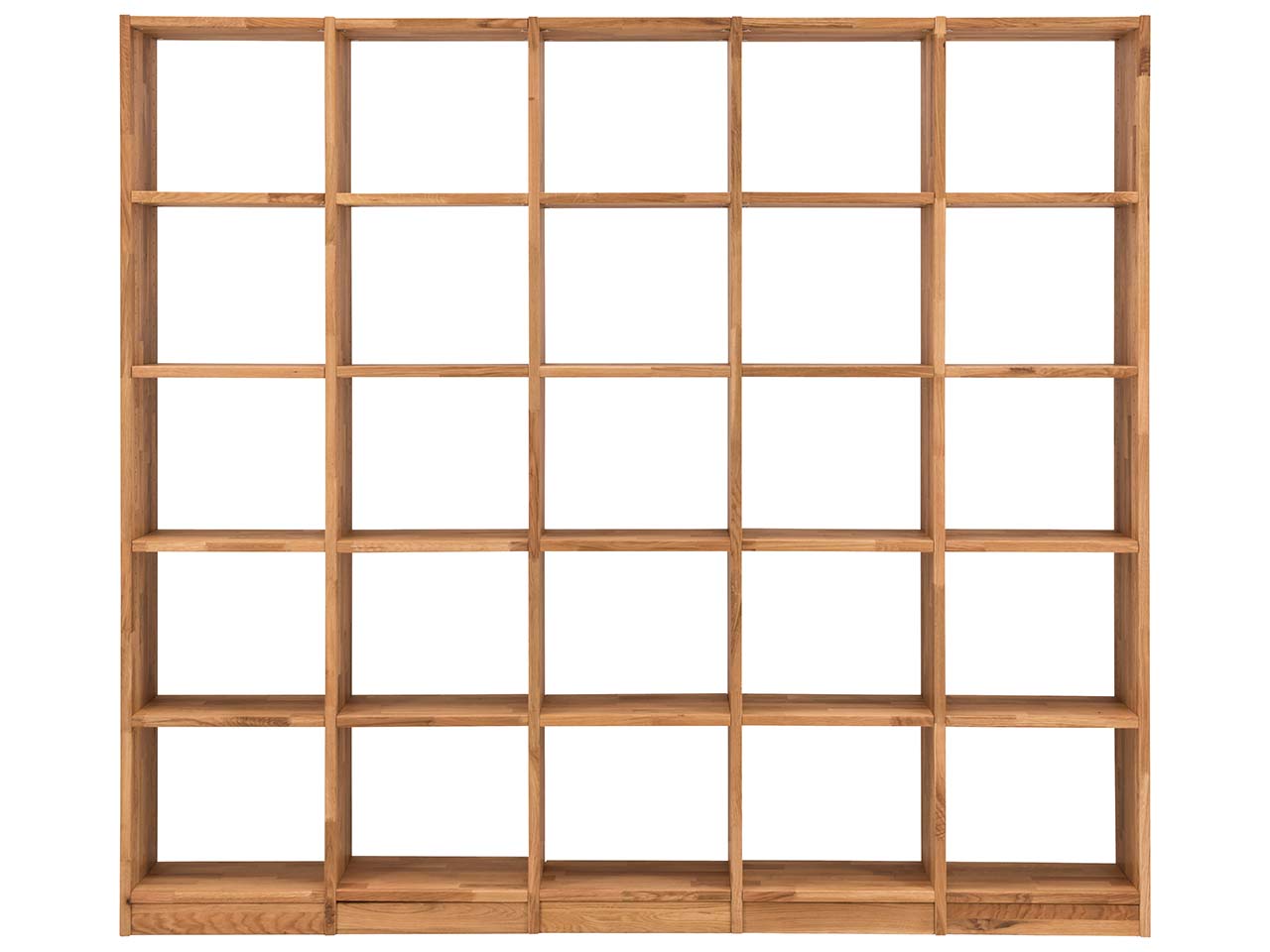 Regal "Grid" 5 x 5 Fächer, B 225 x H 202 x T 34 cm, Wildeiche geölt