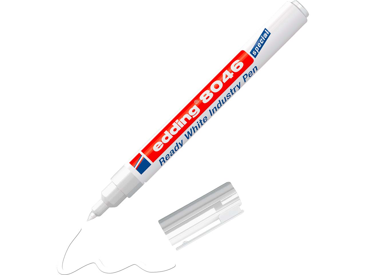 edding Permanentmarker "8046" Ready white industry pen, weiß