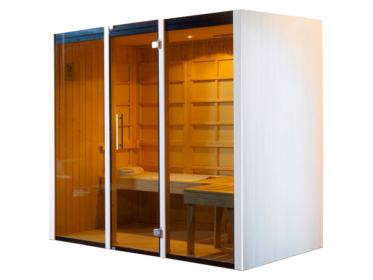 weka Infrarotkabine "Osby 2" mit Glastür und Fenster in Graphit-Optik, 3.336 W