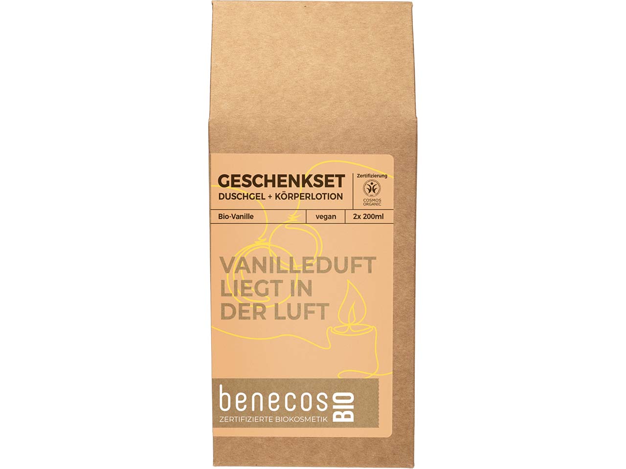 benecos Bio-Geschenkset mit Bio-Vanille, Duschgel und Körperlotion