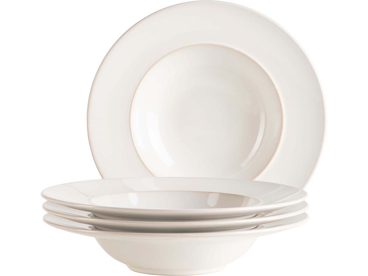 Mäser Pastateller Set 4-tlg. "Unico" Steinzeug, weiß