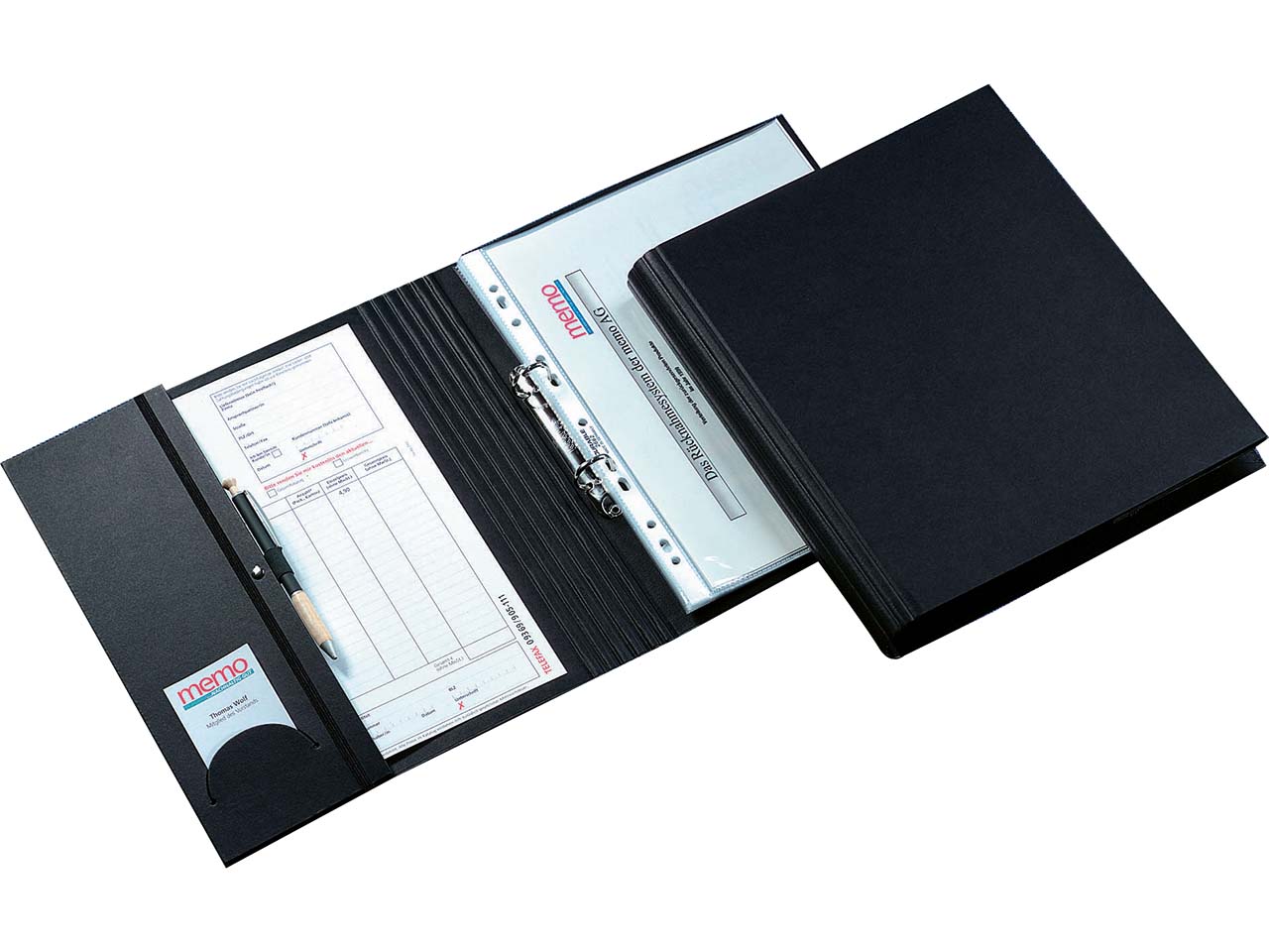 Tagungsmappe 'Elegance', schwarz, A4 mit 2-Ring-Mechanik