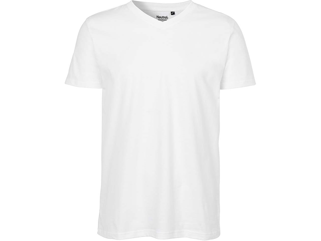 Neutral Bio-Herren-T-Shirt mit V-Ausschnitt, white, Gr. XL