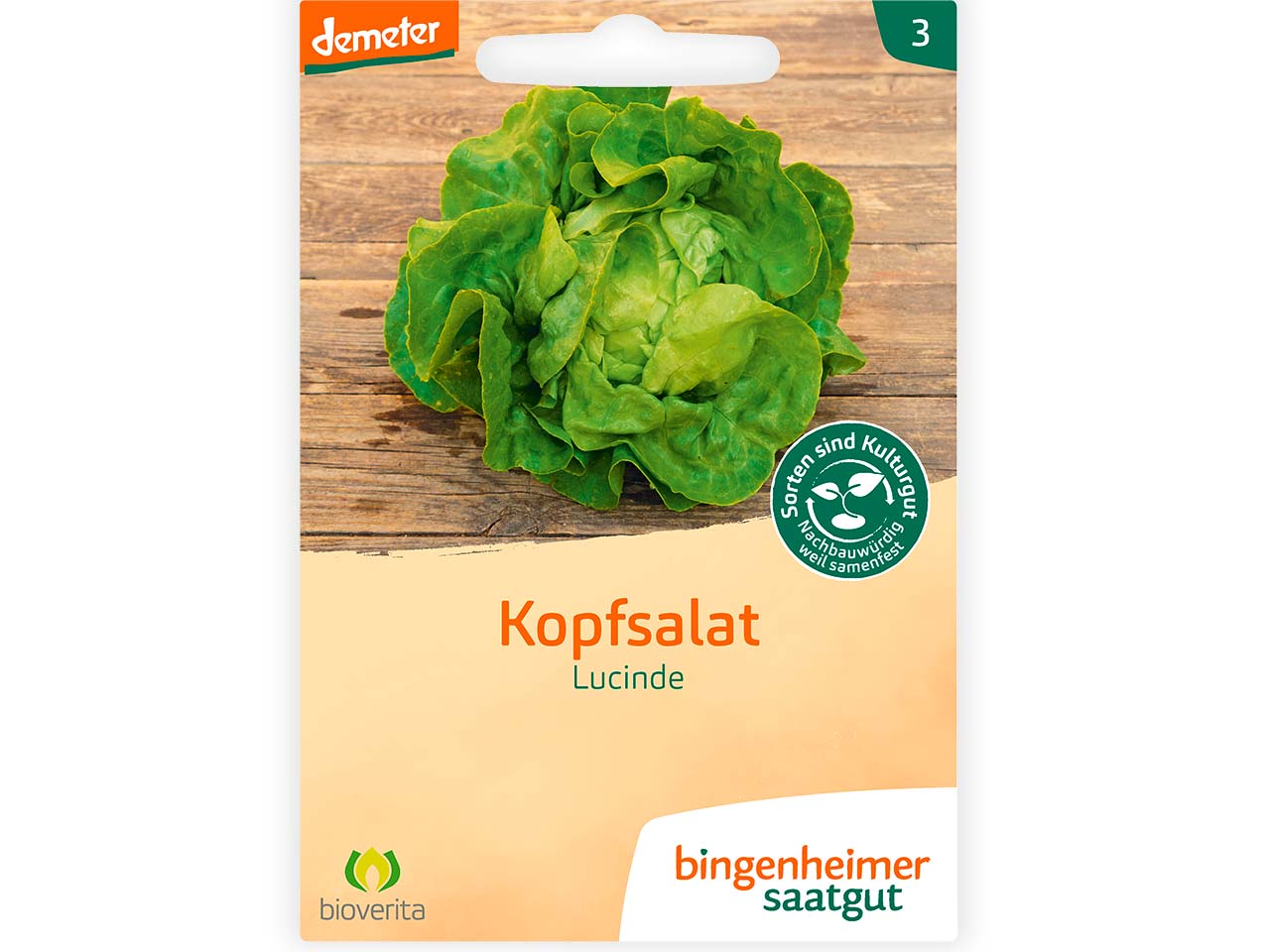 bingenheimer saatgut Bio-Samen Kopfsalat "Lucinde", 1 Stk.