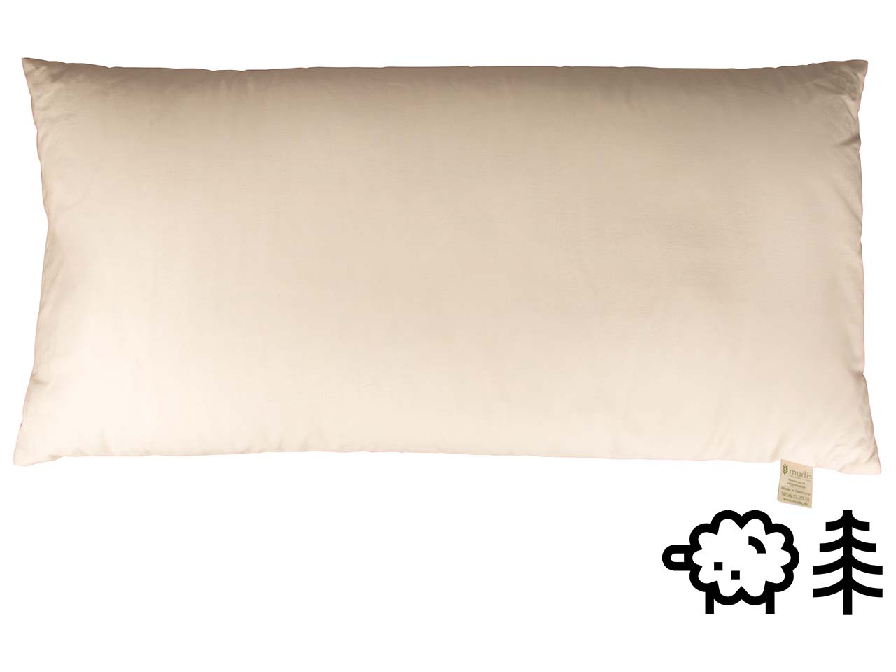 mudis Kopfkissen 40 x 60 cm Schafschurwolle/Zirbenholz