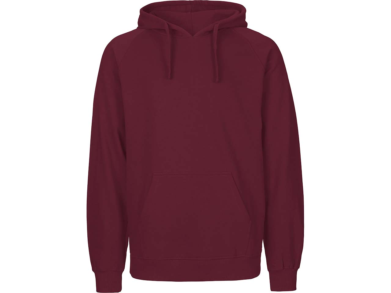 Neutral Bio-Unisex-Hoodie "Tiger Cotton" mit gebürstetem Fleece, bordeaux, Gr. S