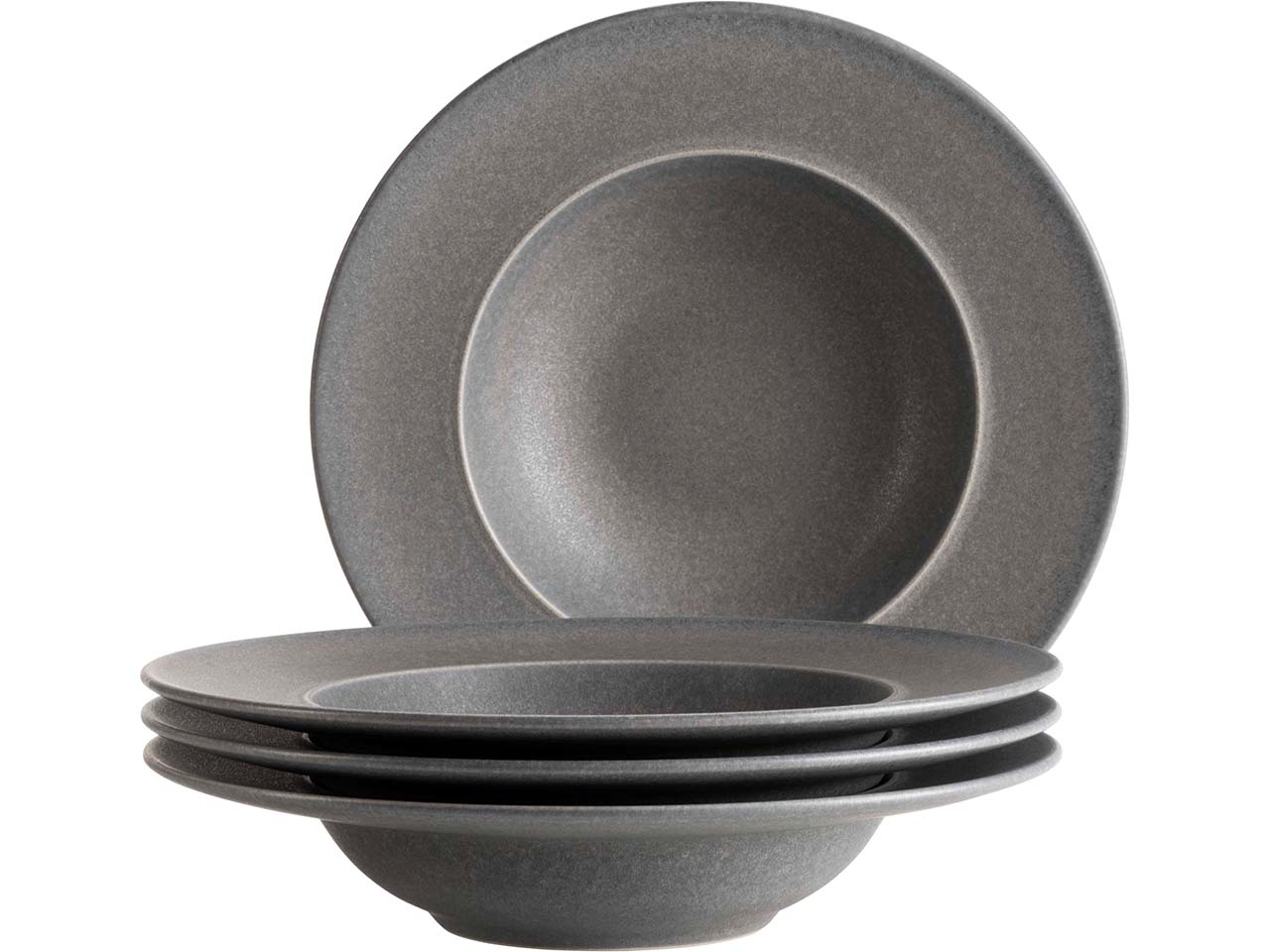 Mäser Pastateller Set 4-tlg. "Unico" Steinzeug, anthrazit
