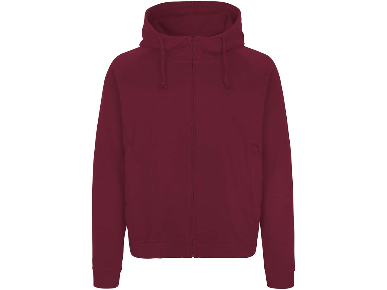 Neutral Bio-Unisex-Zip-Hoodie mit verstecktem Reißverschluss, bordeaux, Gr. XS