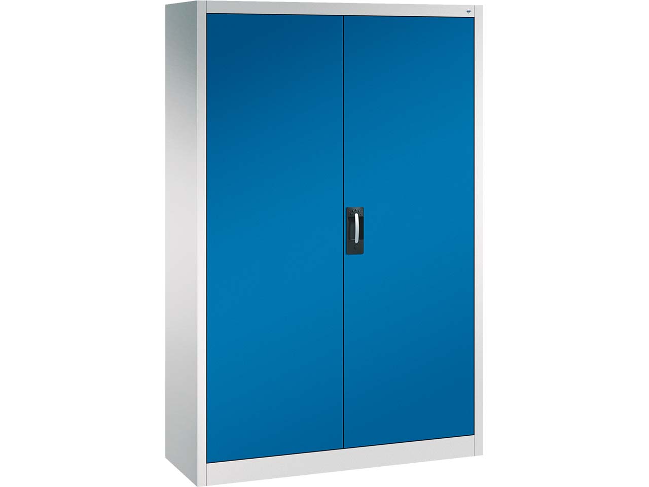 C+P Stahl-Flügeltürenschrank, H1950xB1200xT400mm, Lichtgrau/Enzianblau