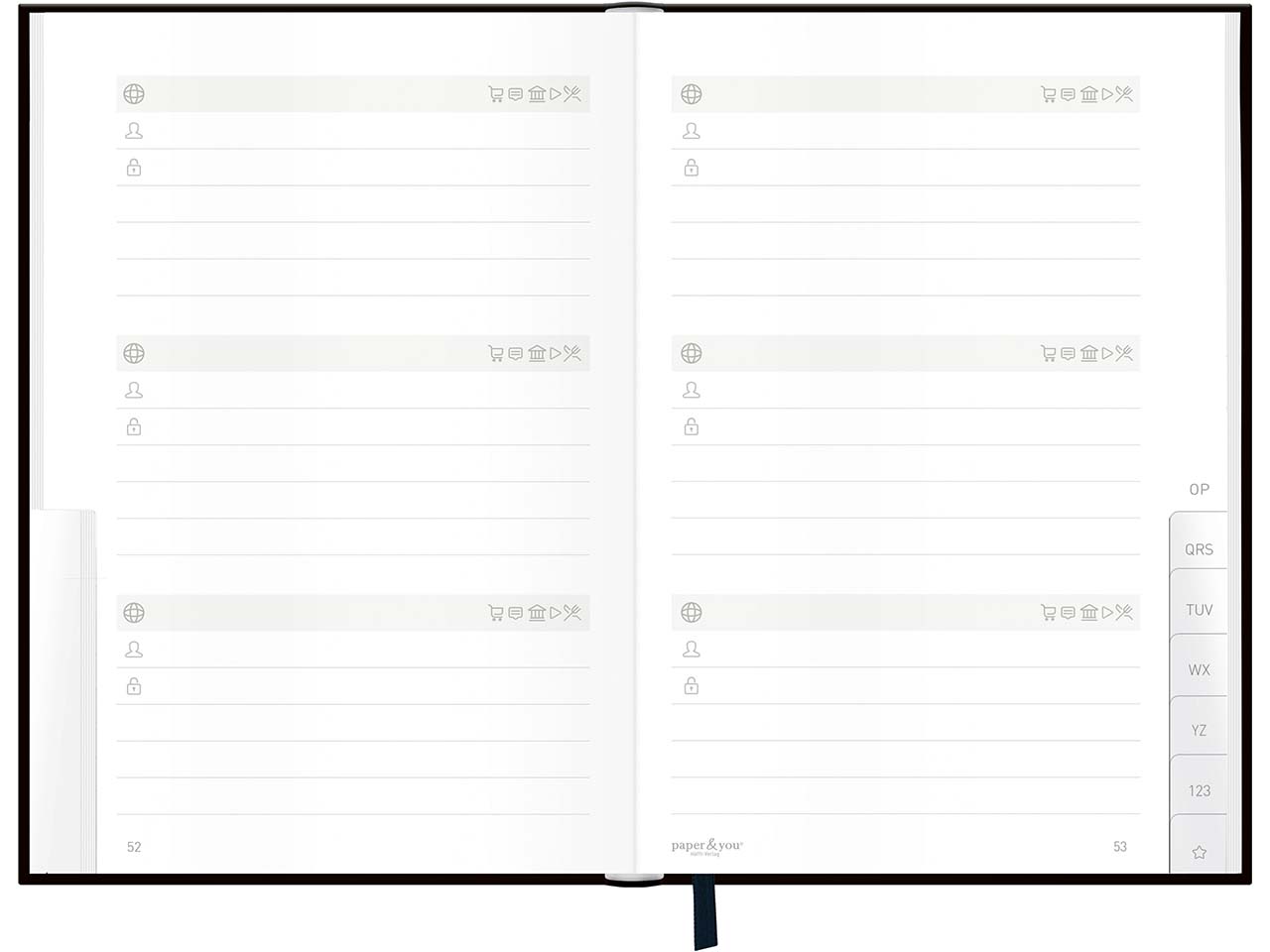 Häfft Passwort-Organizer DIN A6+, Black Edition