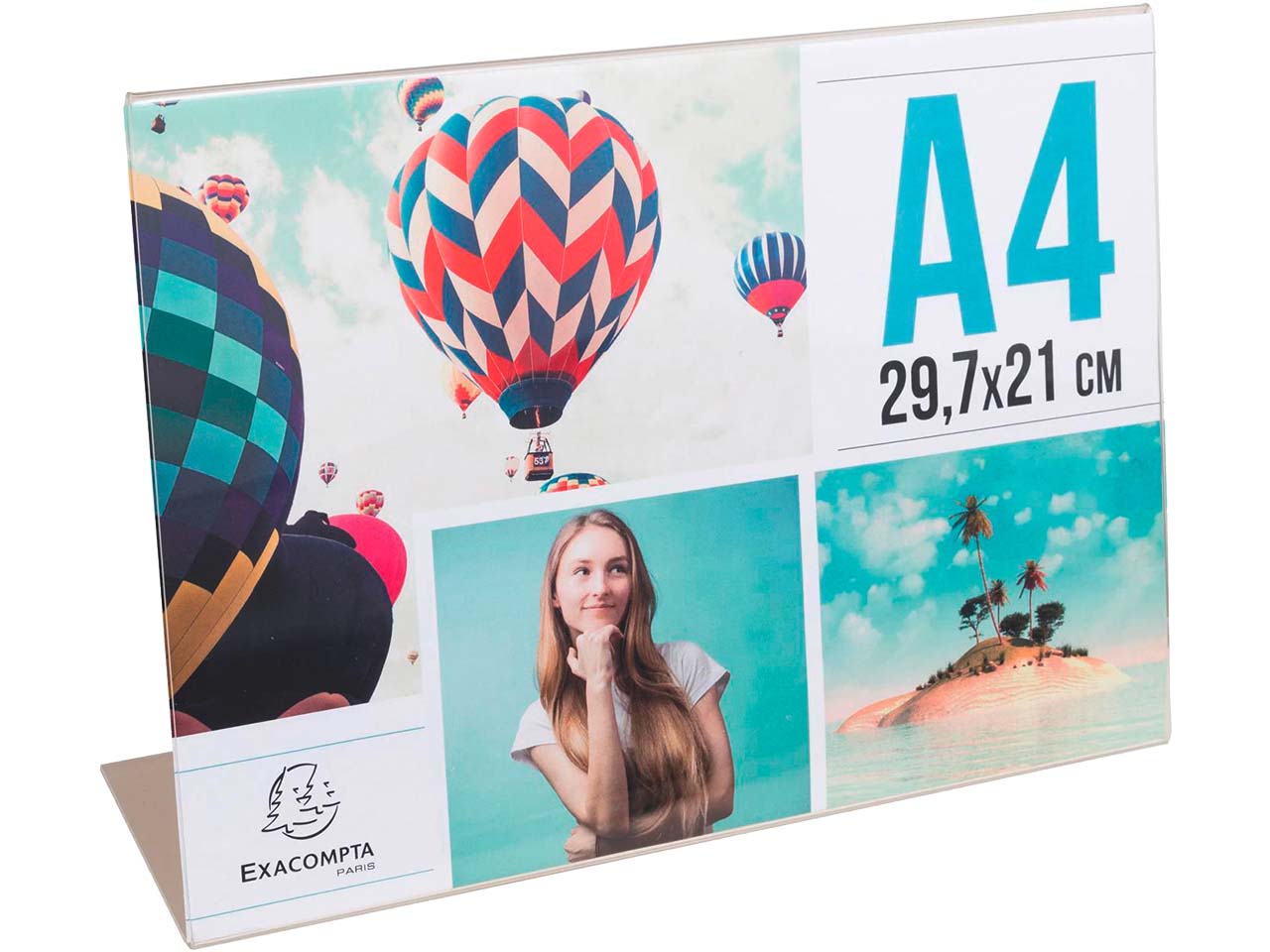 Exacompta Tischaufsteller abgeschrägt "Exacryl" aus PMMA, DIN A4, horizontal