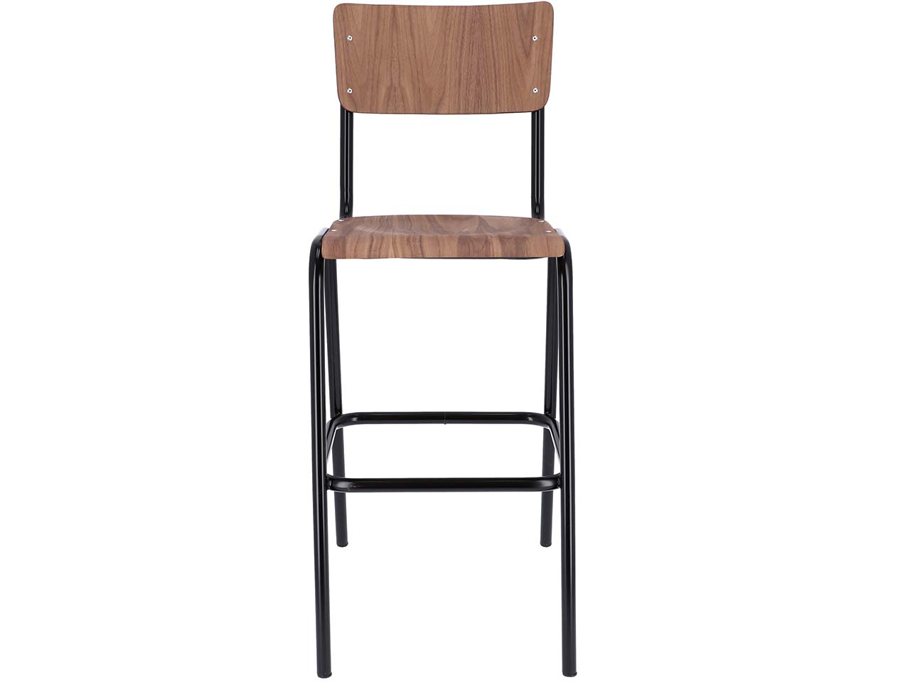 Jan Kurtz Barhocker "Zero" H 75 cm, aus Stahlrohr schwarz & Nussbaum