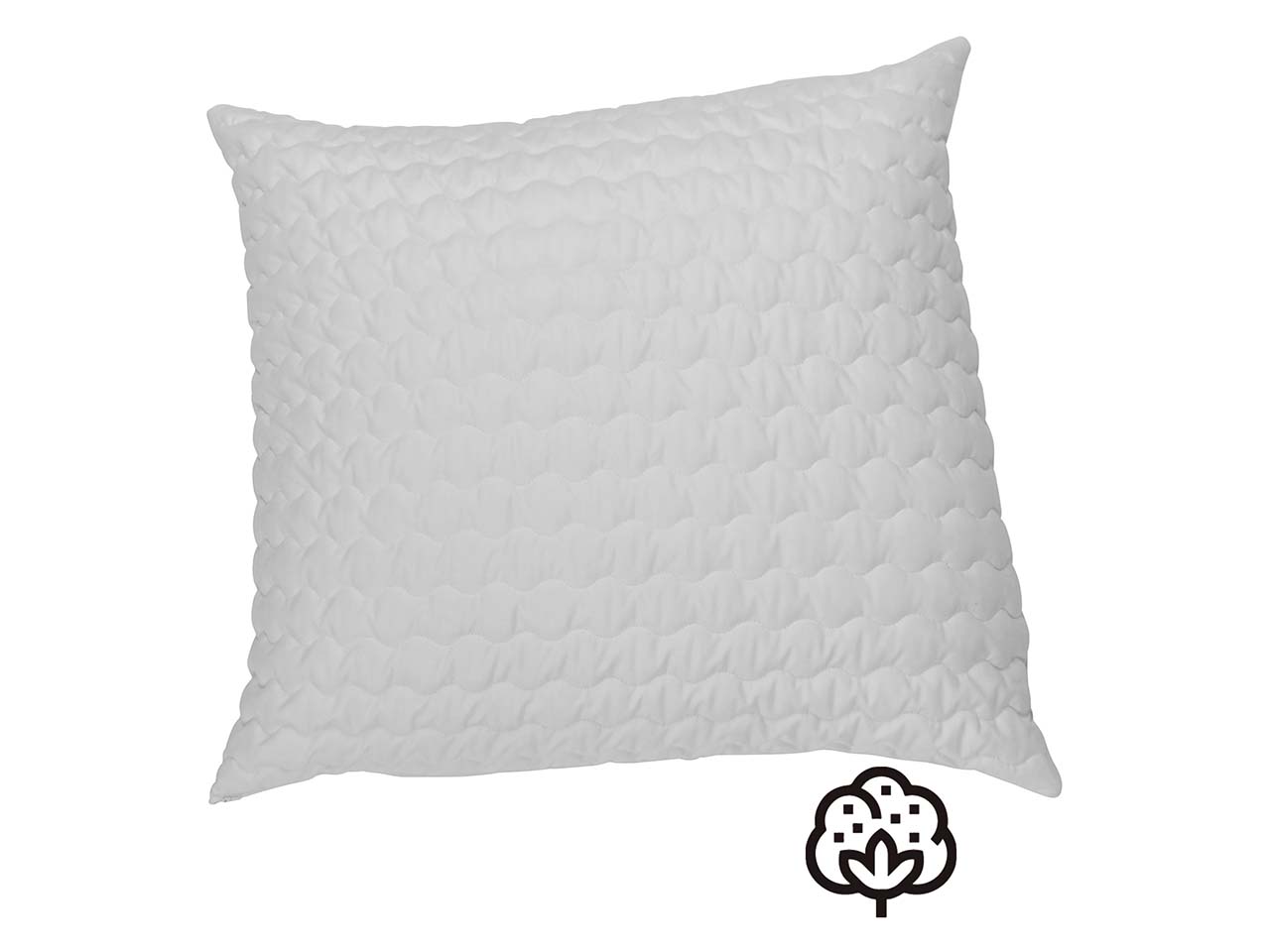 Kopfkissen mit Wellennaht 80 x 80 cm, mit Baumwollfüllung 1200g