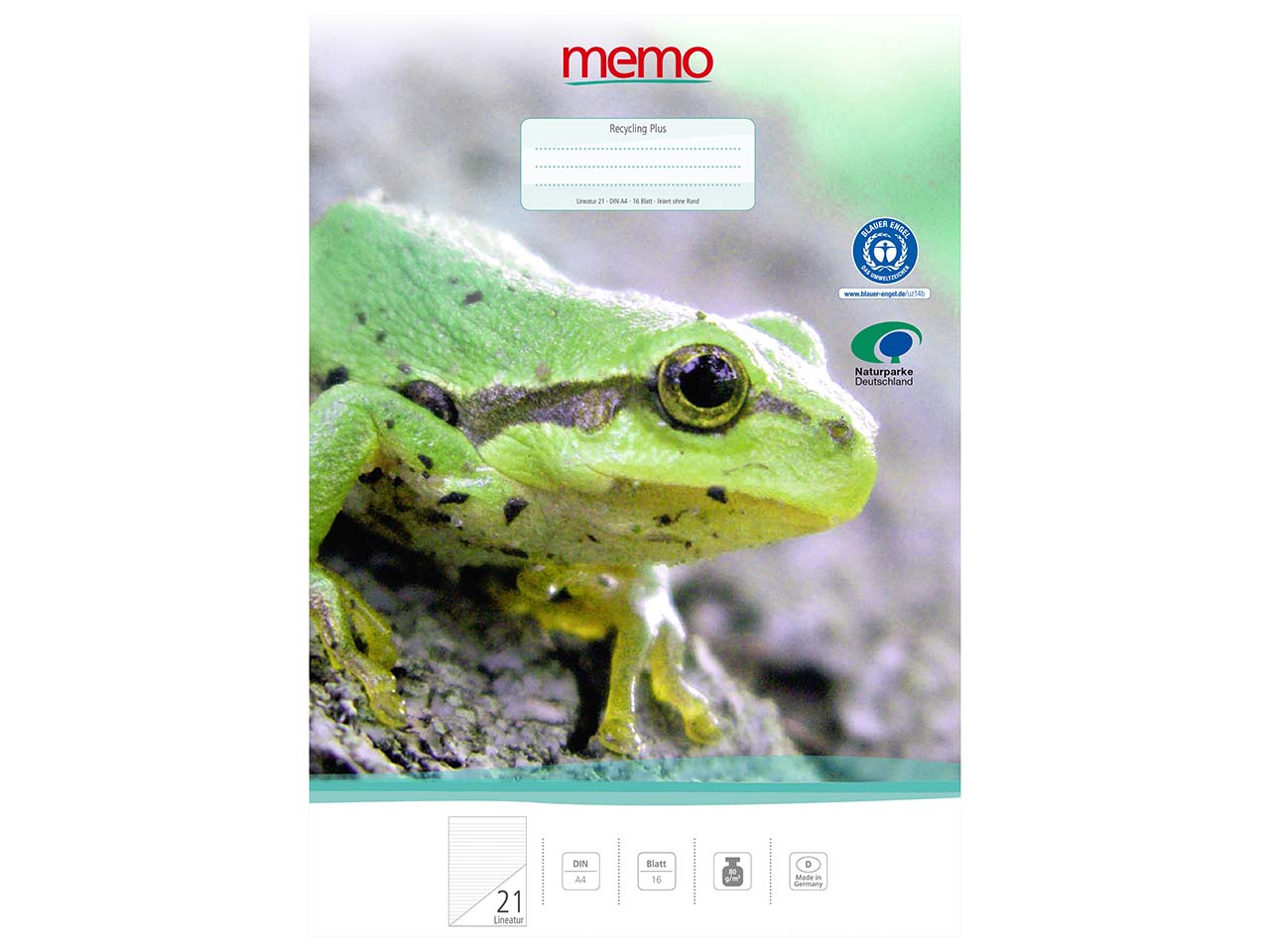 memo Schulheft A4 Nr. 21 lin. ohne Rand