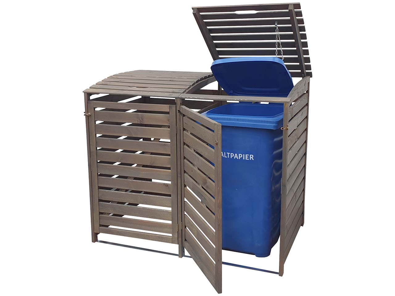 Mülltonnenbox "Vario III" für zwei Tonnen, grau