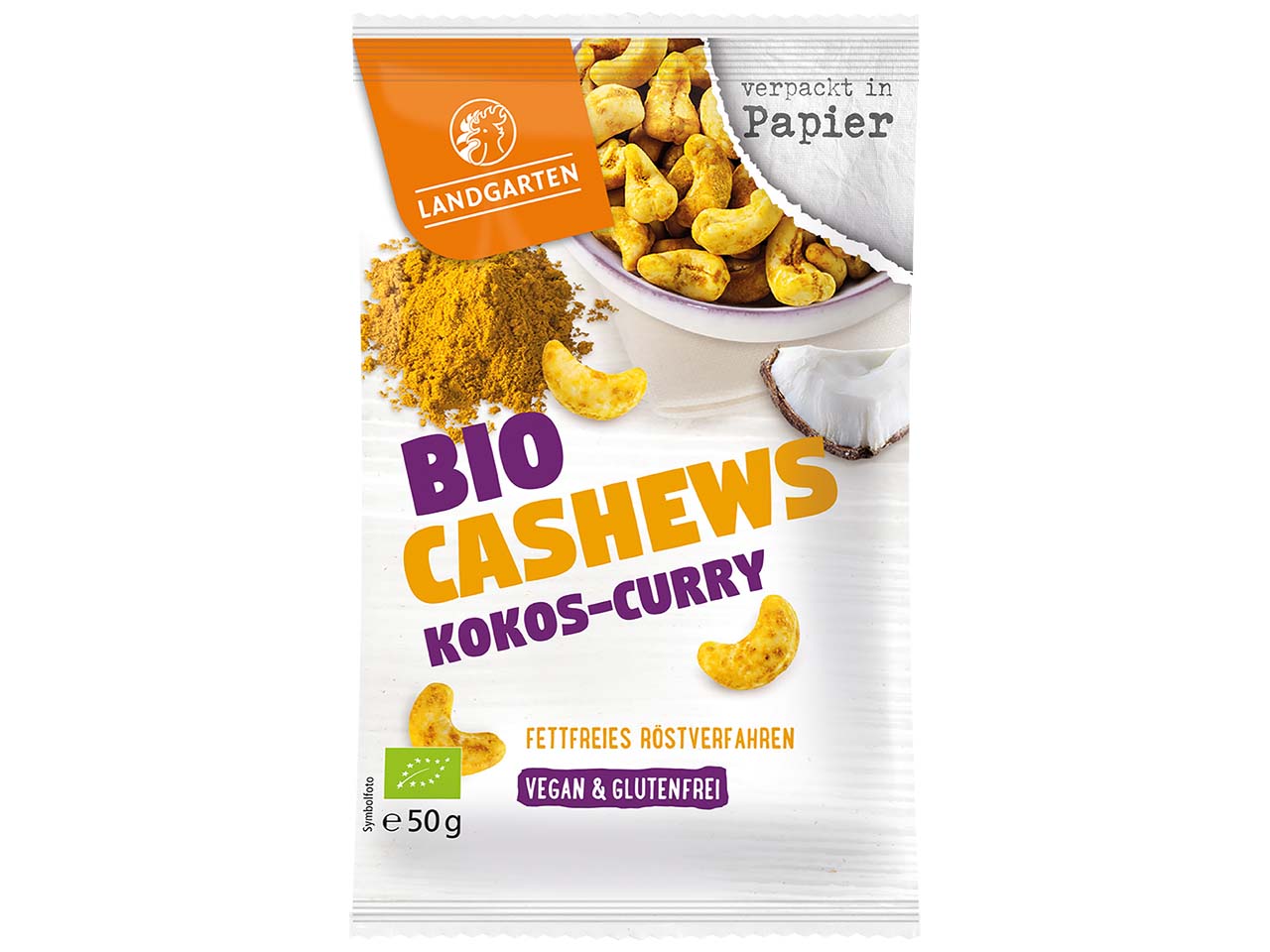 Landgarten Bio Cashews Kokos-Curry, 50 g