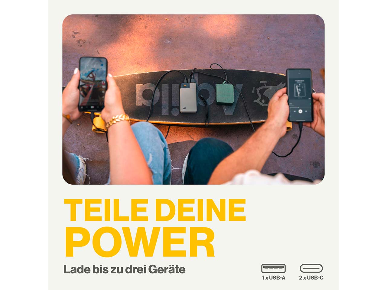 Aqiila Powerbank "Powerbird B10" 10.000 mAh, moosgrün