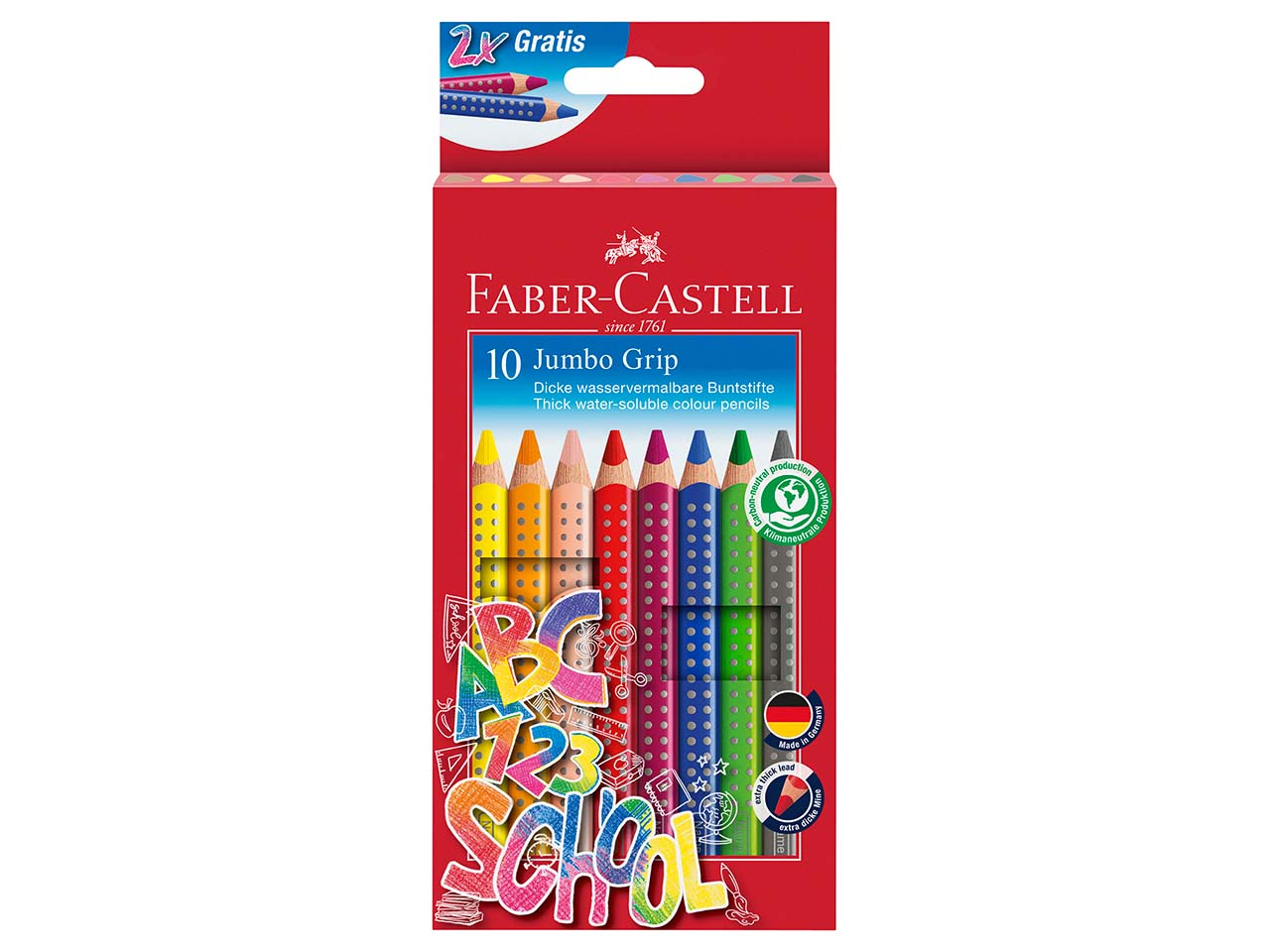 Faber-Castell Farbstifte "Jumbo Grip" 8+2 Gratis -Schulaktion