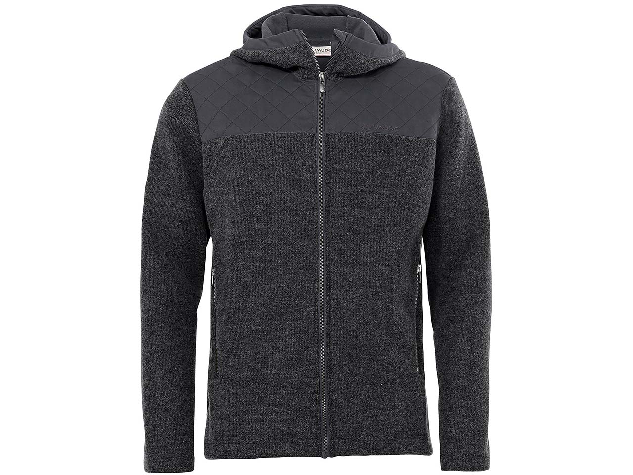 VAUDE Herren-Kapuzenjacke "Tinshan" in Wolloptik mit Innenfleece, phantom uni, Gr. XL