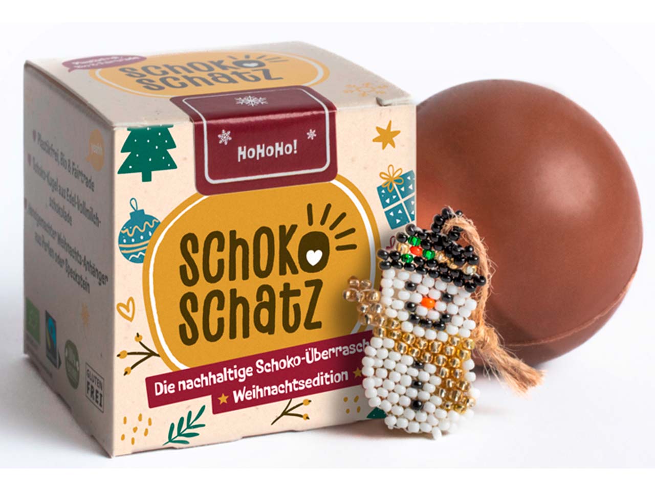 SchokoSchatz Schokoladen-Überraschung "Weihnachtsedition" für Kinder, Vollmilchschokolade