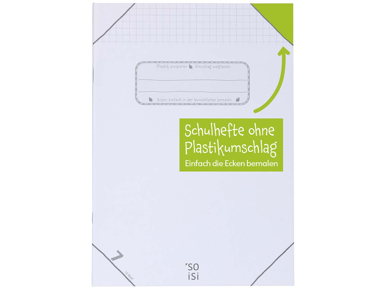 Soisi Recycling-Schulheft DIN A4 Nr. 7 Großkaro ohne Rand