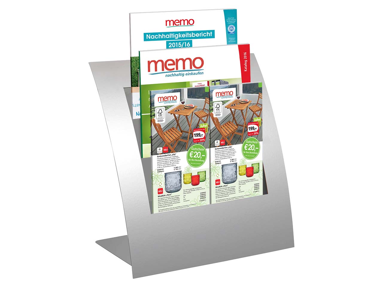 Prospektständer "Varia" mit 3 Fächern