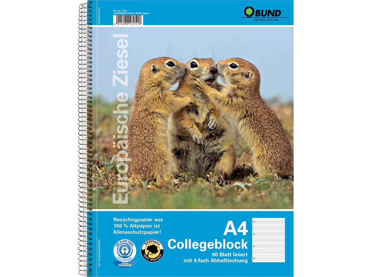 BUND Collegeblock DIN A4 liniert