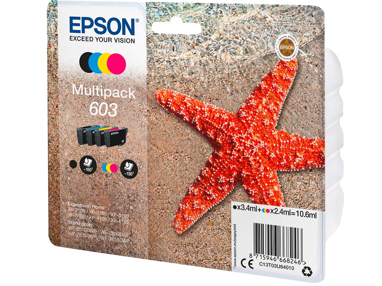 Epson 4er Set Tintenpatronen 603 schwarz, cyan, magenta, gelb