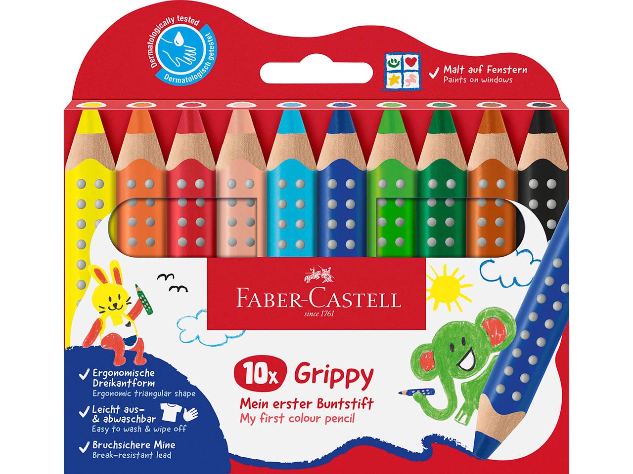 Faber-Castell 10er-Set Buntstifte "Grippy"