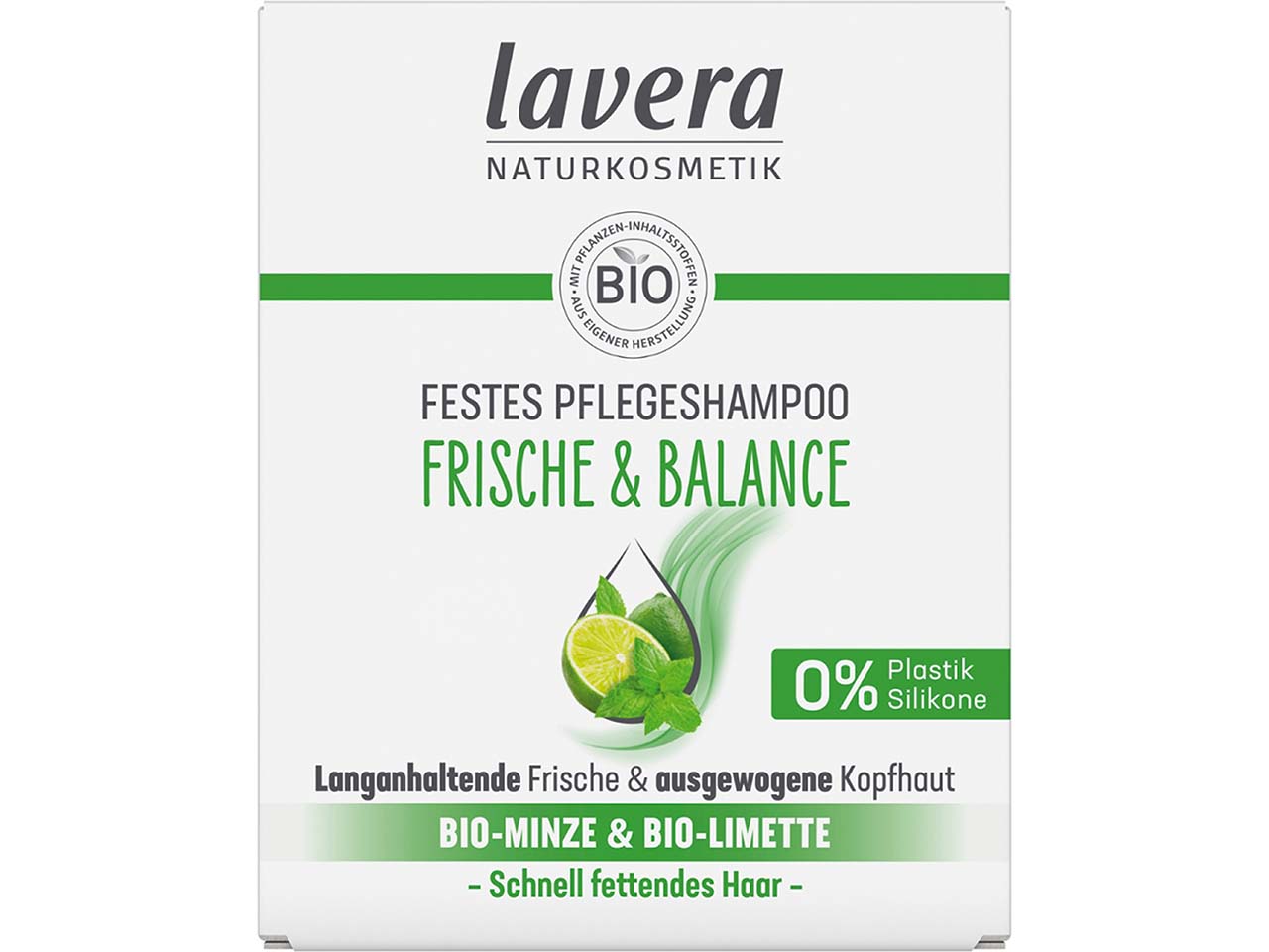 lavera Festes Bio-Pflegeshampoo "Frische & Balance", 50 g